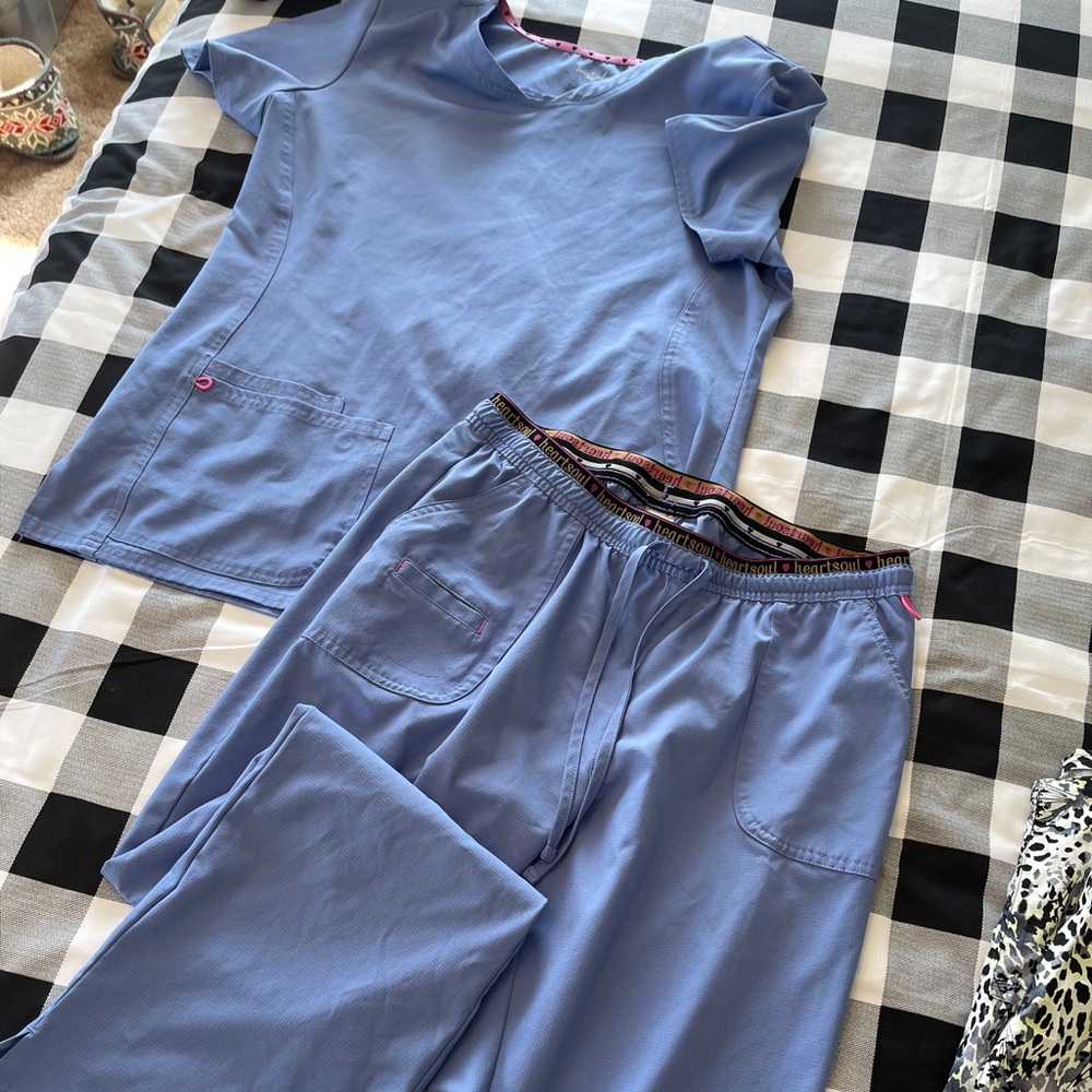 Heartsoul ceil blue scrub set